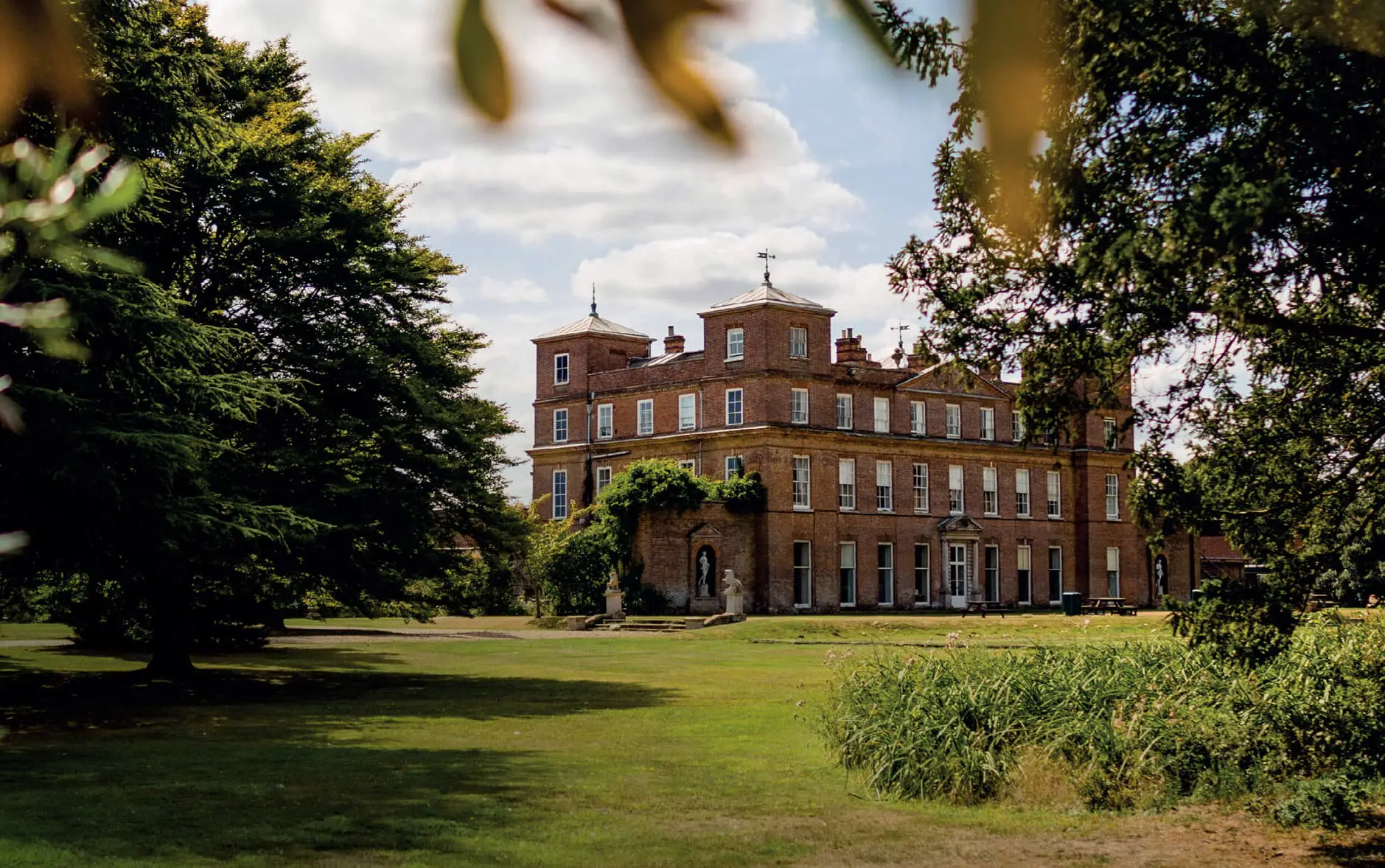 An elegant English independent school at golden hour